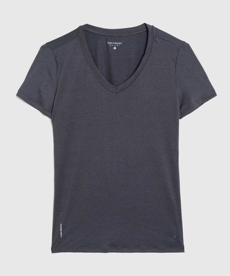 Camiseta Mujer B&aacute;sica Cuello V Manga Corta