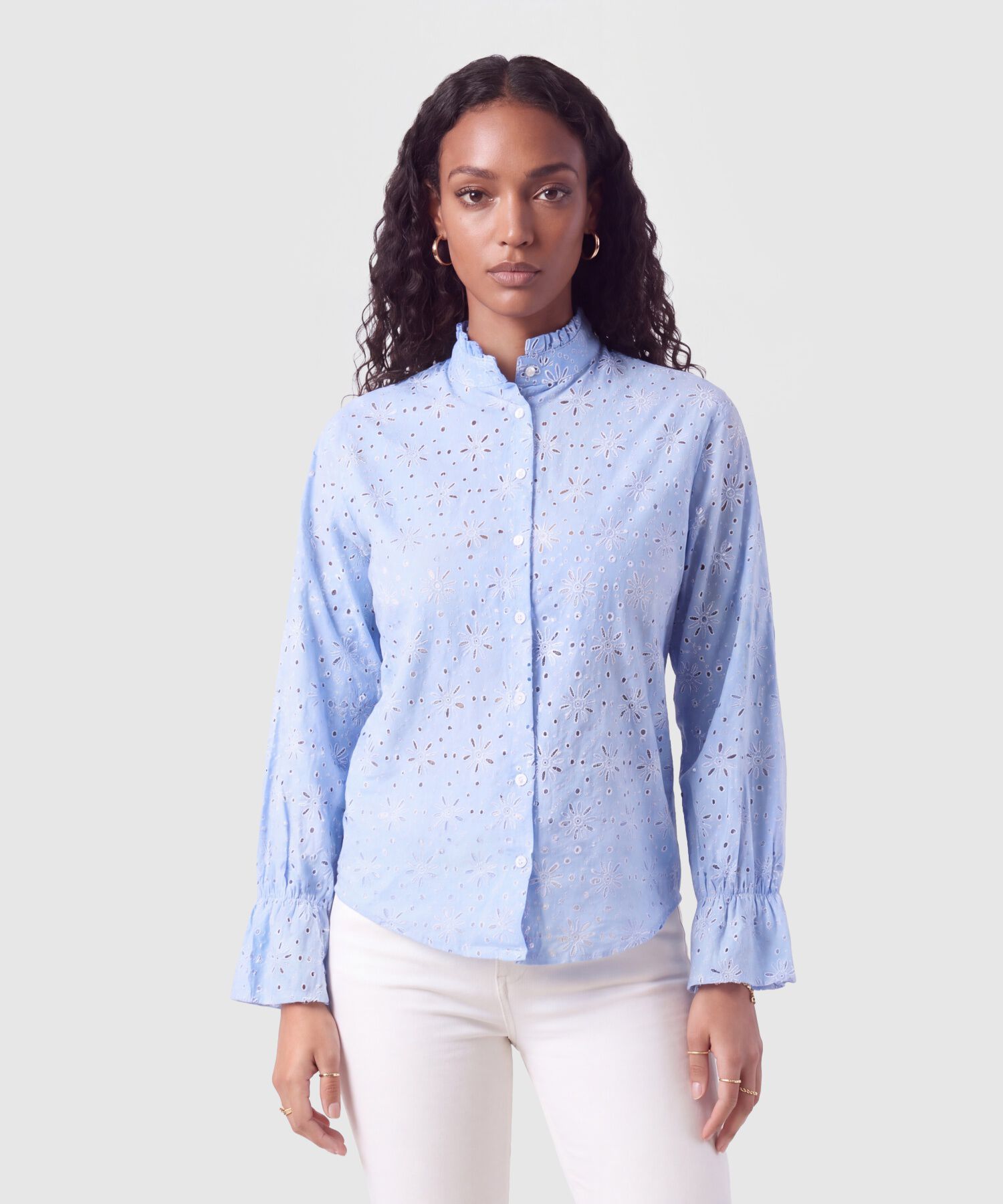 Blusa Manga Larga Calada Para Mujer