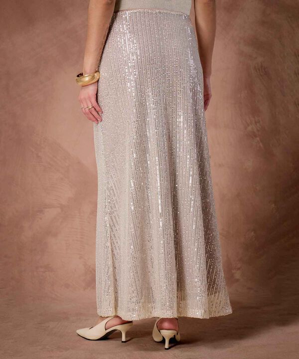 Falda Maxi Para Mujer Lentejuelas Y Abertura Lateral