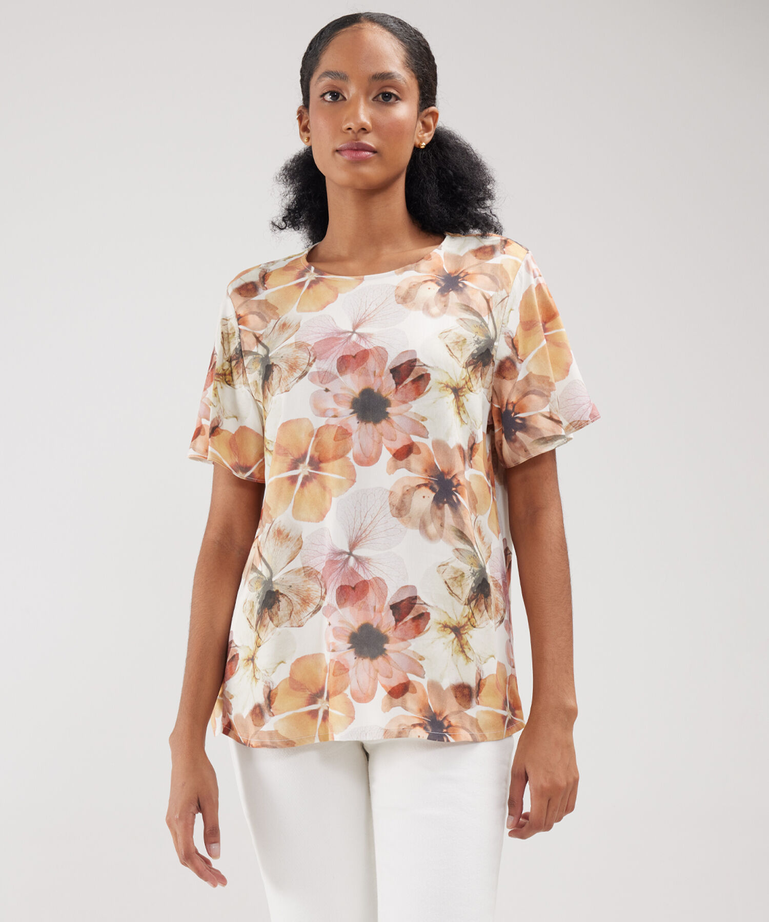Blusa Estampada Botones En Centro Frente