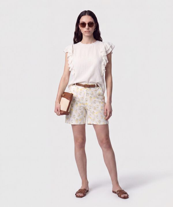 Blusa de volantes calada para mujer