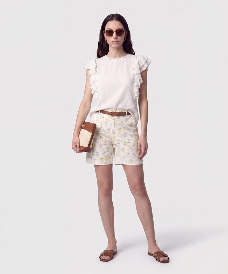 Blusa de volantes calada para mujer