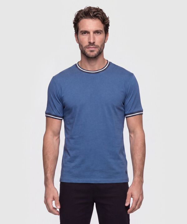 Camiseta Cuello Redondo con Rib Para Hombre image number null