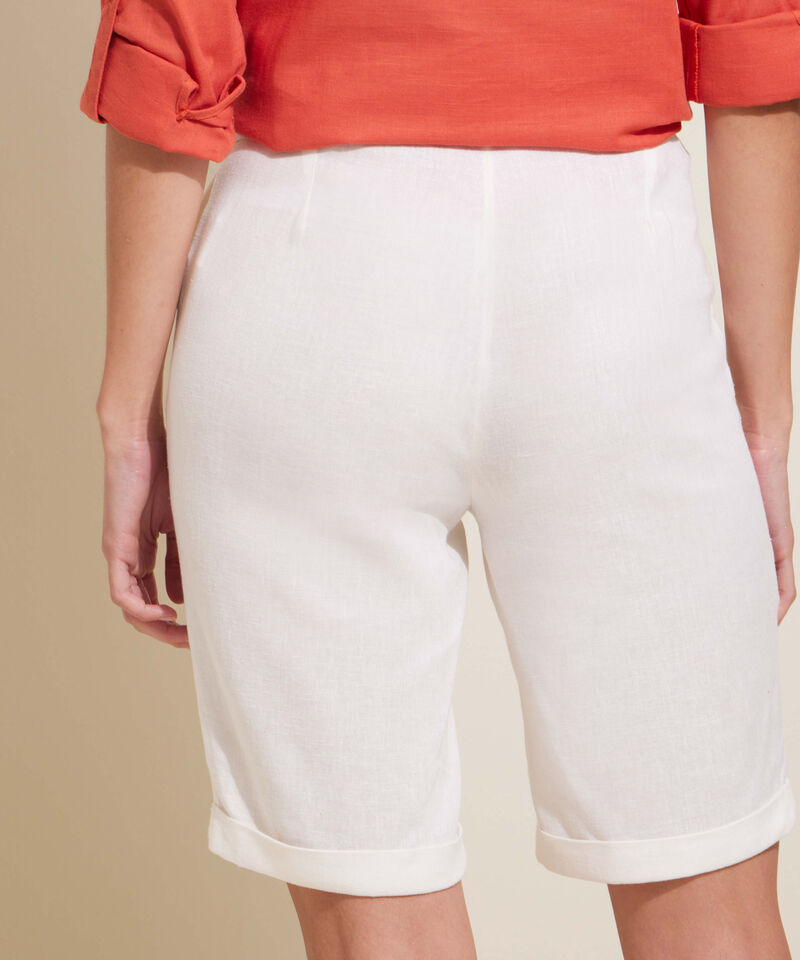 Bermuda Larga Unicolor En Lino