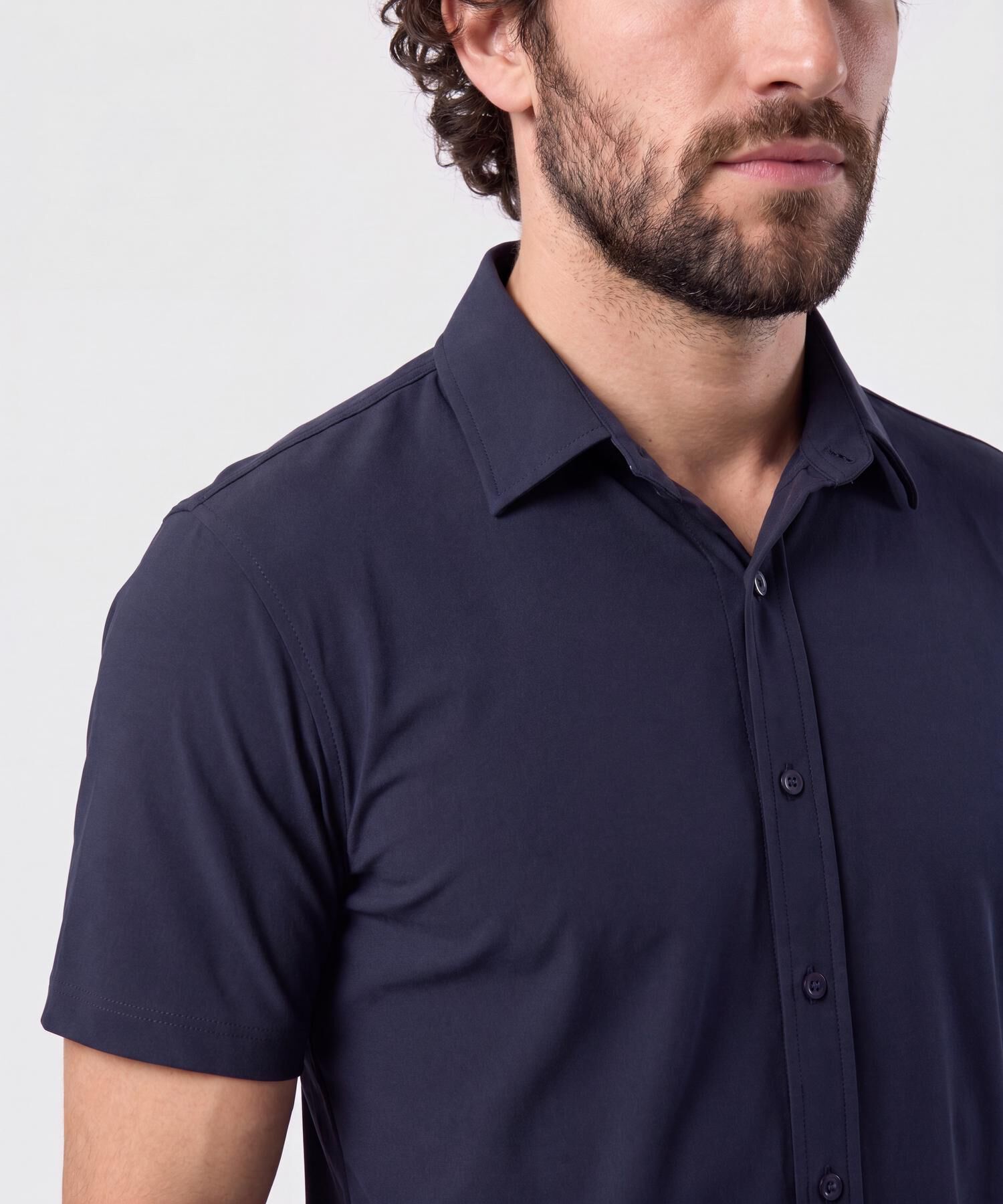 Camisa Manga Corta De Punto Para Hombre