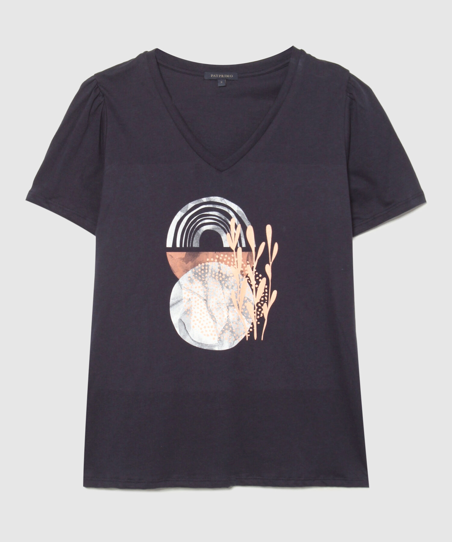 Camiseta Estampada con Escote en V