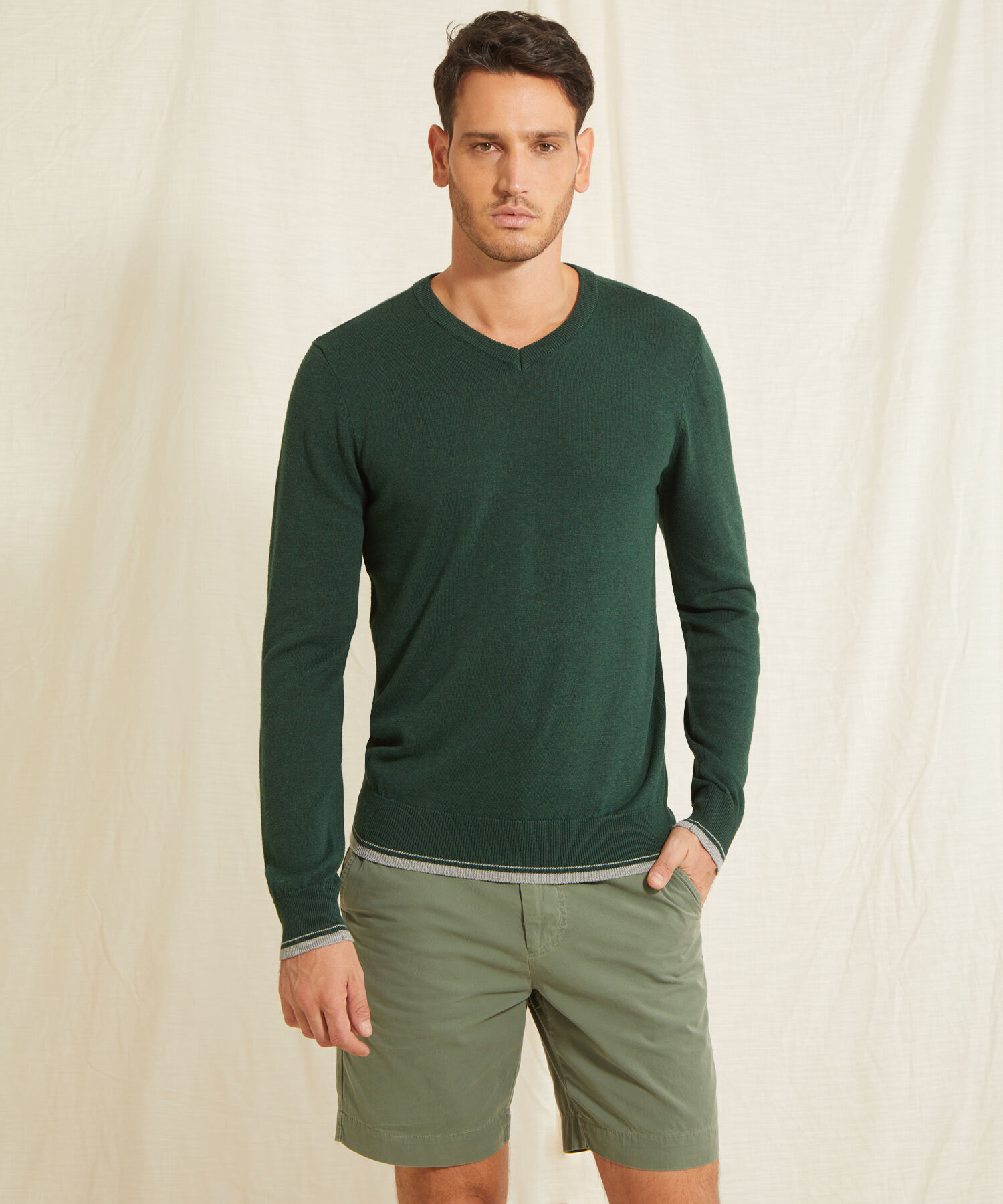 Saco Cuello V Con Coderas Tejidas