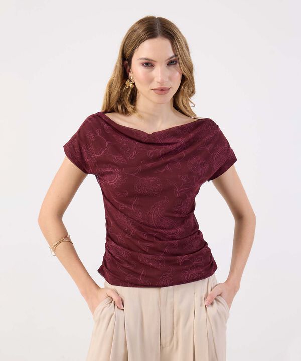 Camiseta Para Mujer con Escote en Cascada image number null