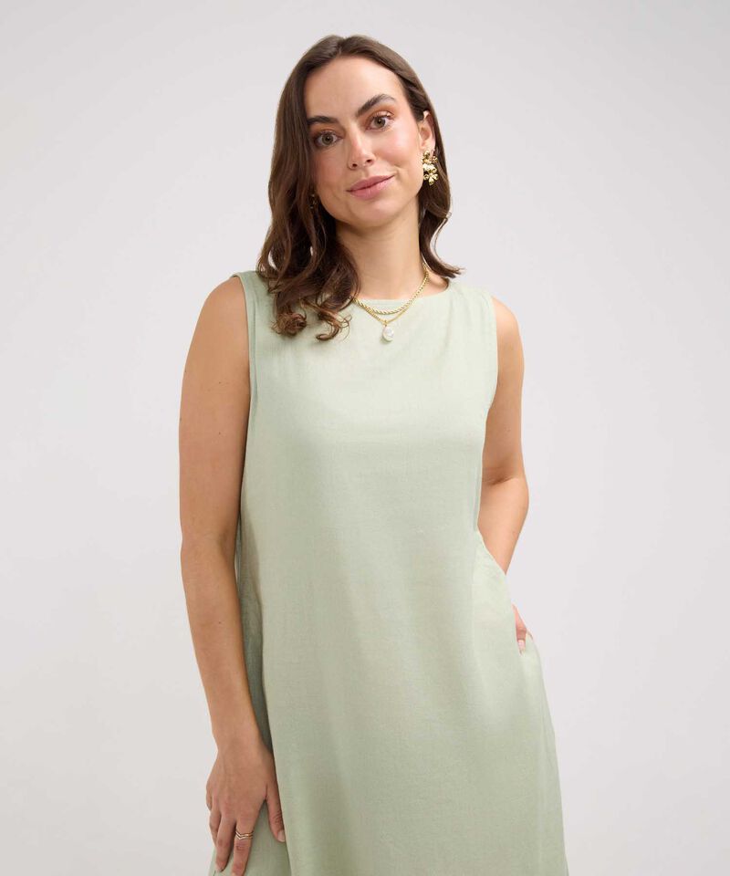 Vestido en Efecto Lino