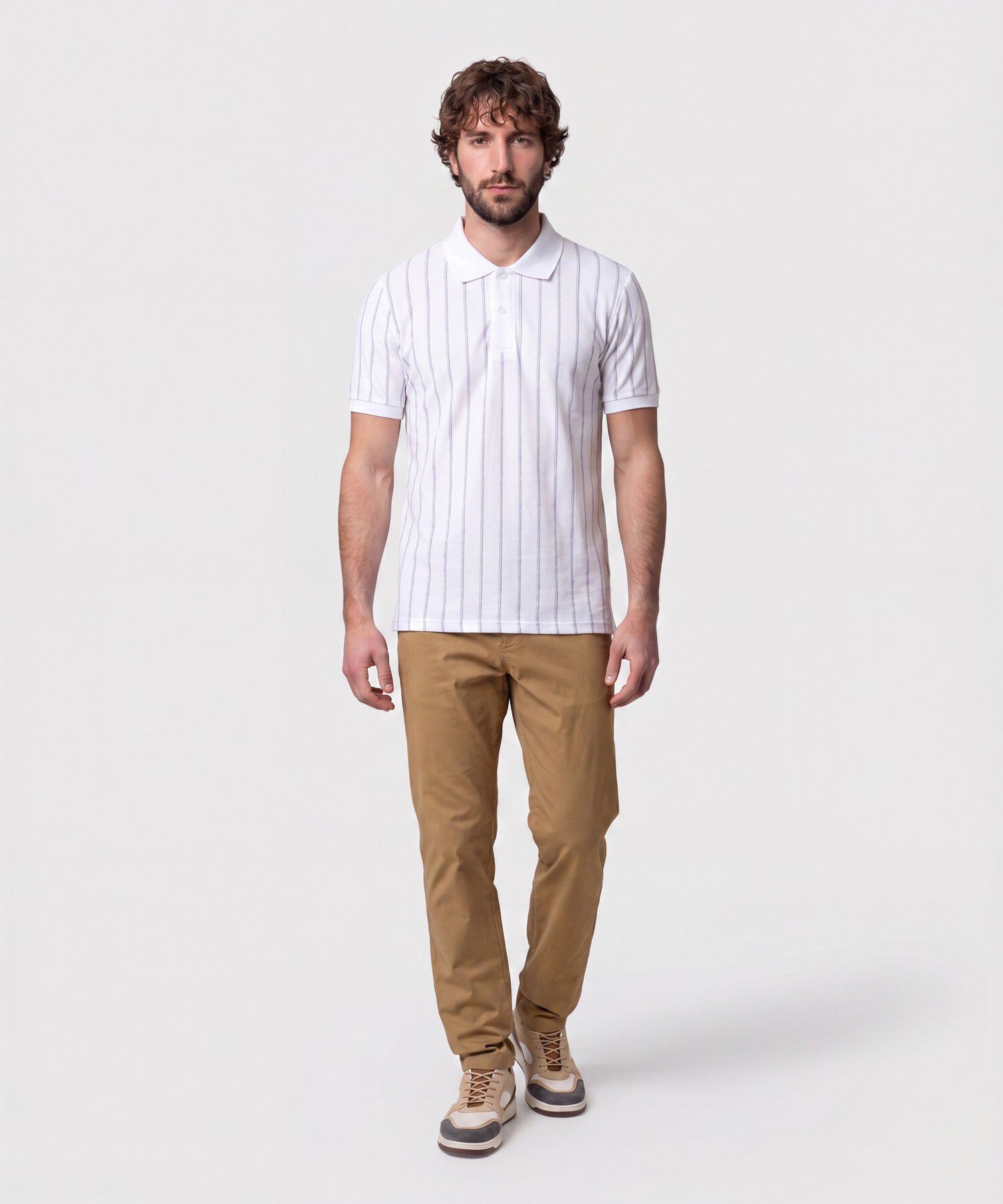 Polo Con Relieve Vertical Para Hombre