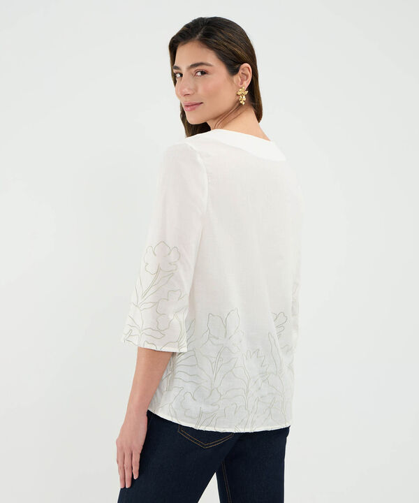 Blusa Estampada Efecto Rústico
