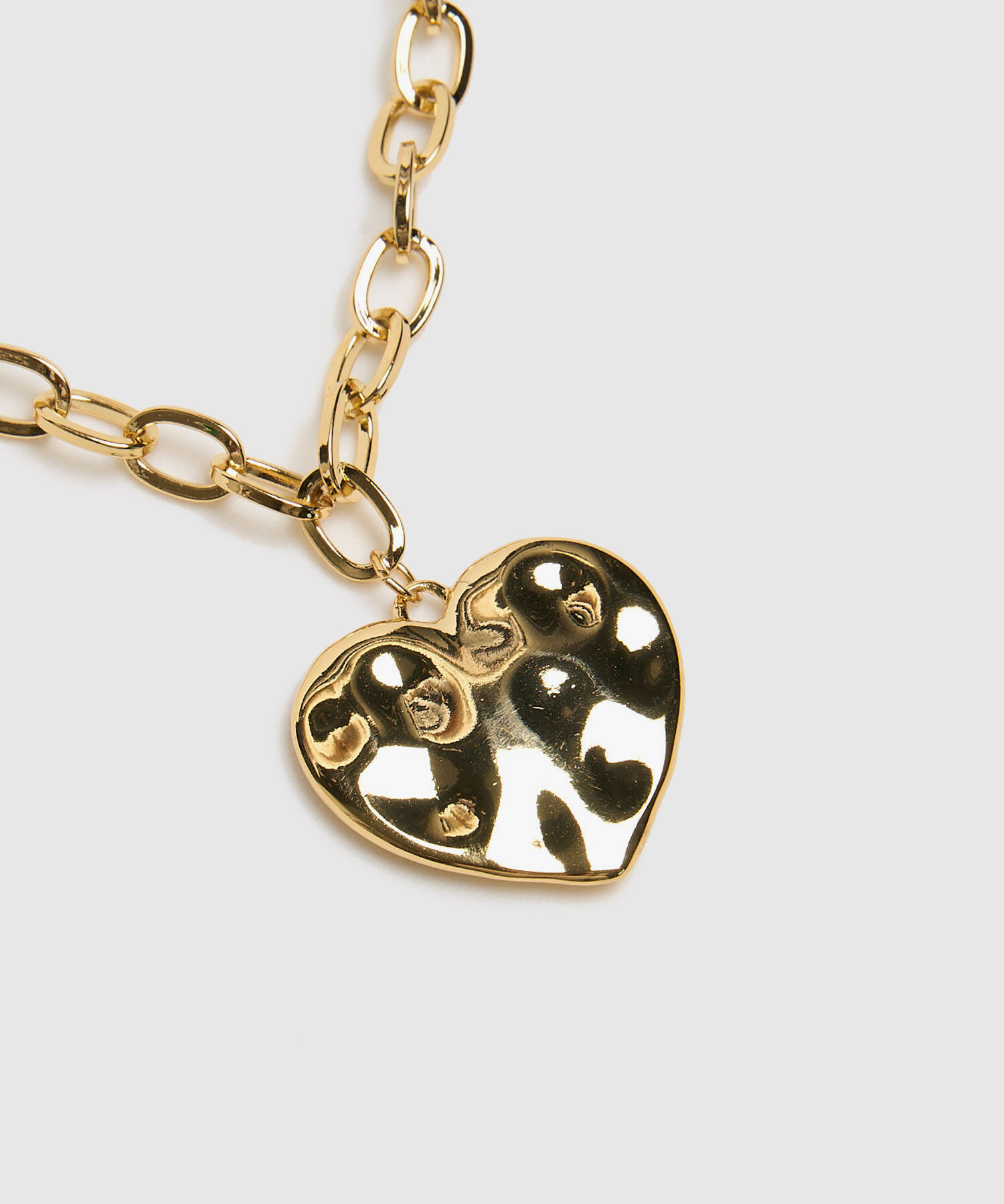 Collar Mujer Eslabones Con Dije Coraz&oacute;n
