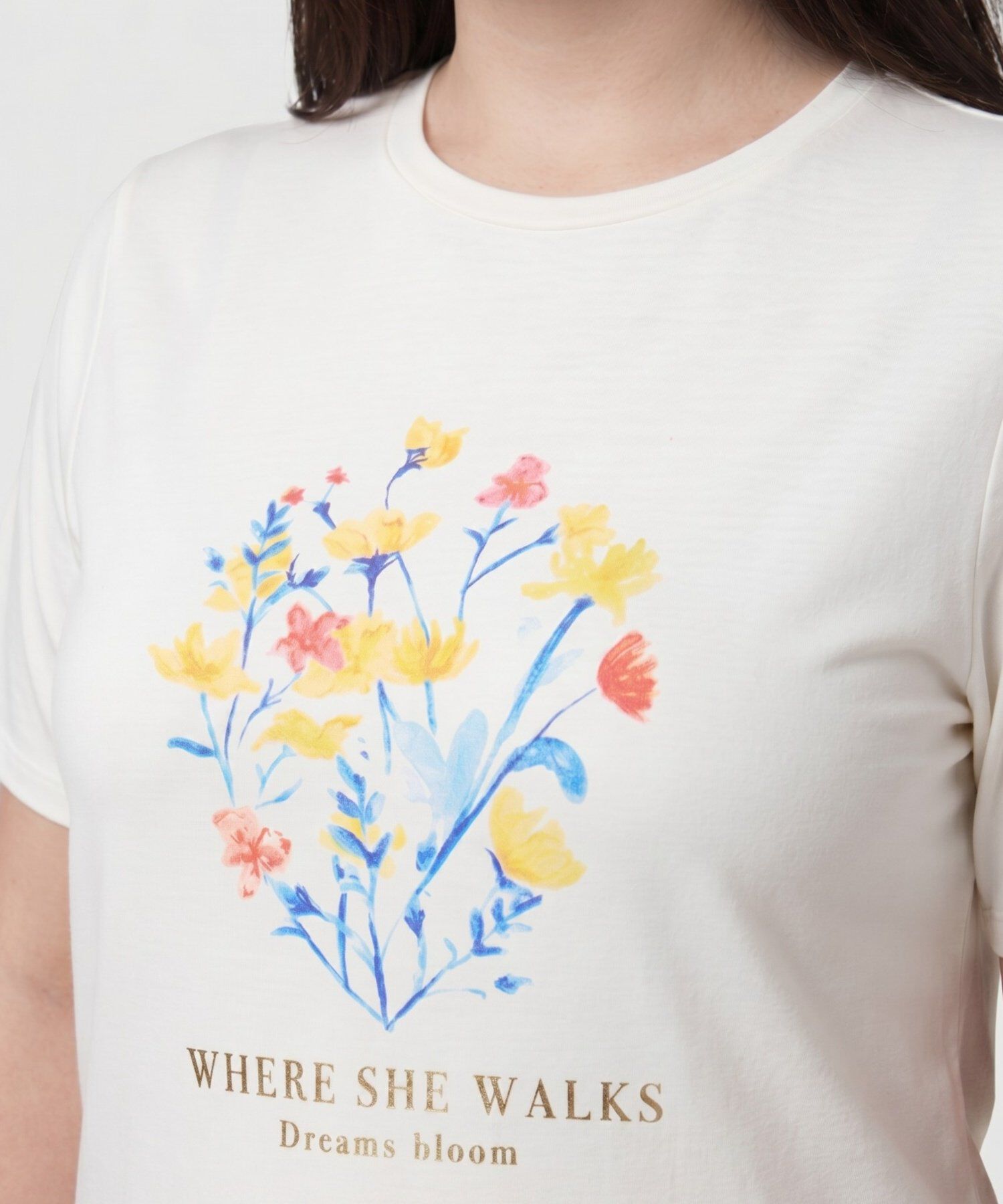 Camiseta Estampada Cuello Redondo Para Mujer Curvy