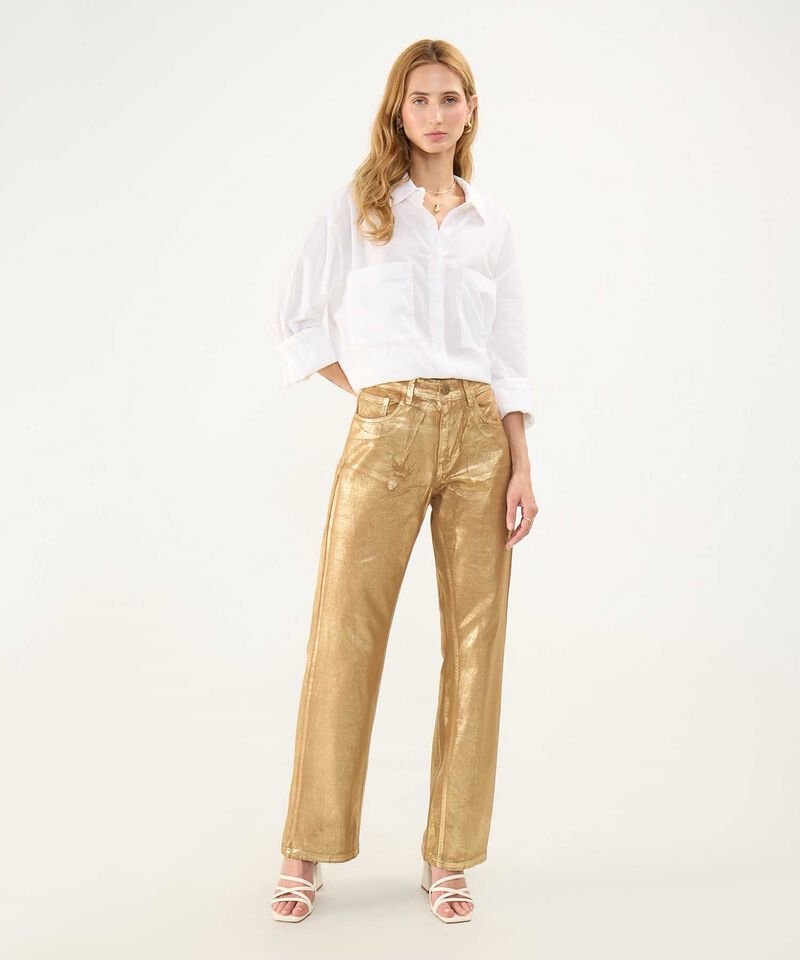 Jeans Straight Wide con Foil