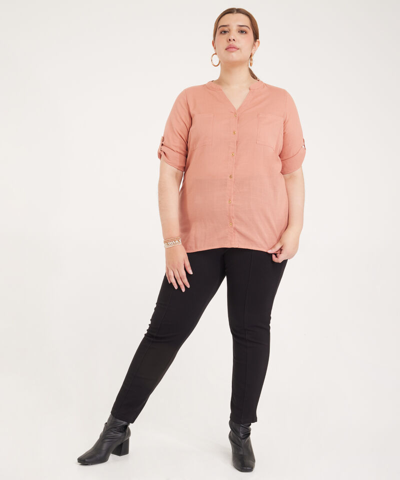 Blusa Manga 3/4 Cuello Neru Unicolor 