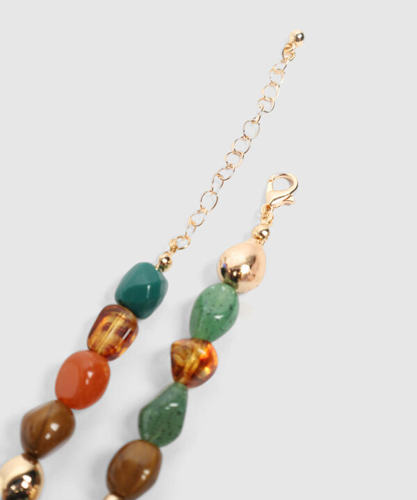 Collar De Piedras Lisas Y Esferas Para Mujer