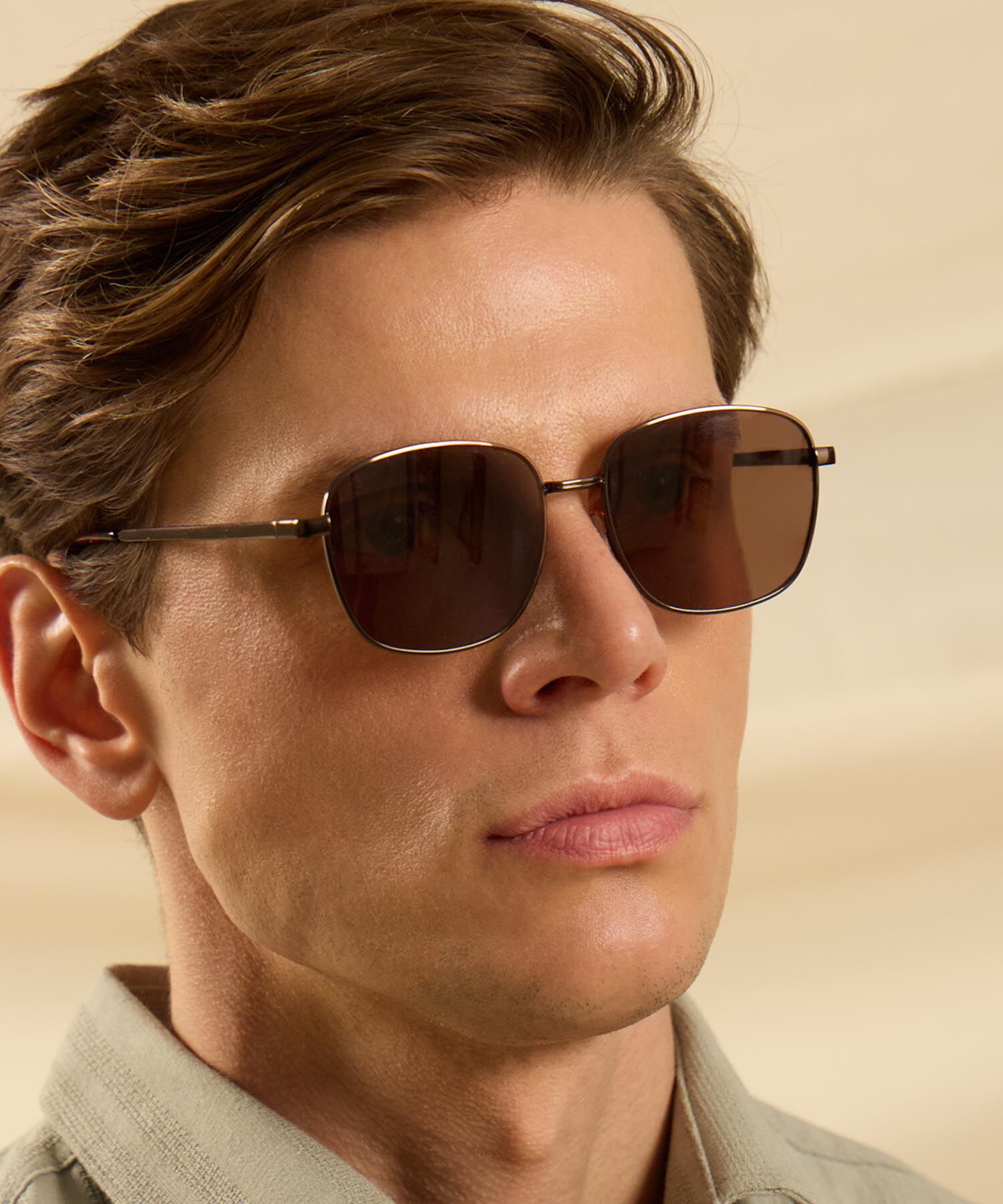 Gafas de Sol Montura Ovalada Cl&aacute;sica Para Hombre
