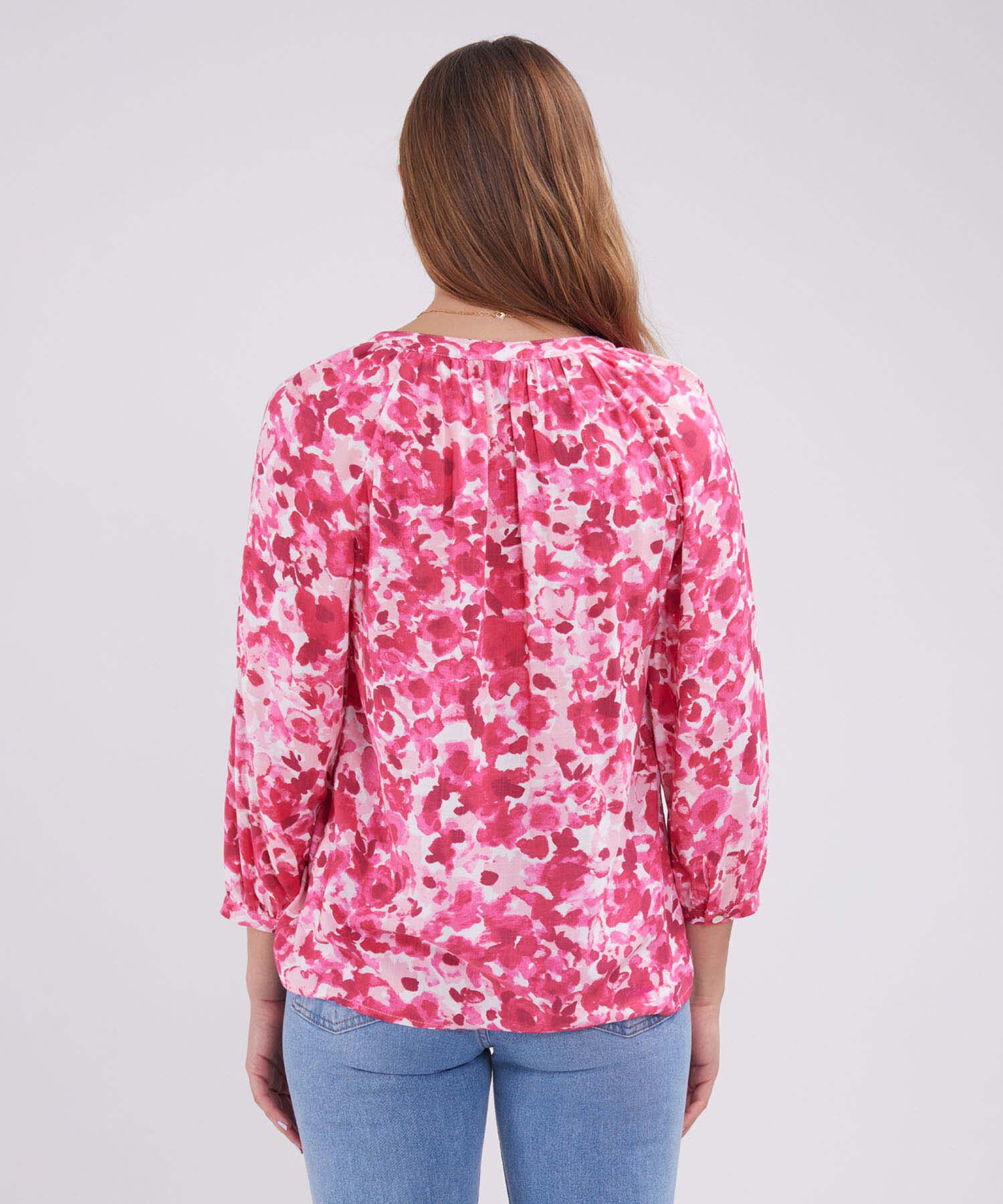 Blusa Manga Tres Cuartos Cuello Neru Estampada