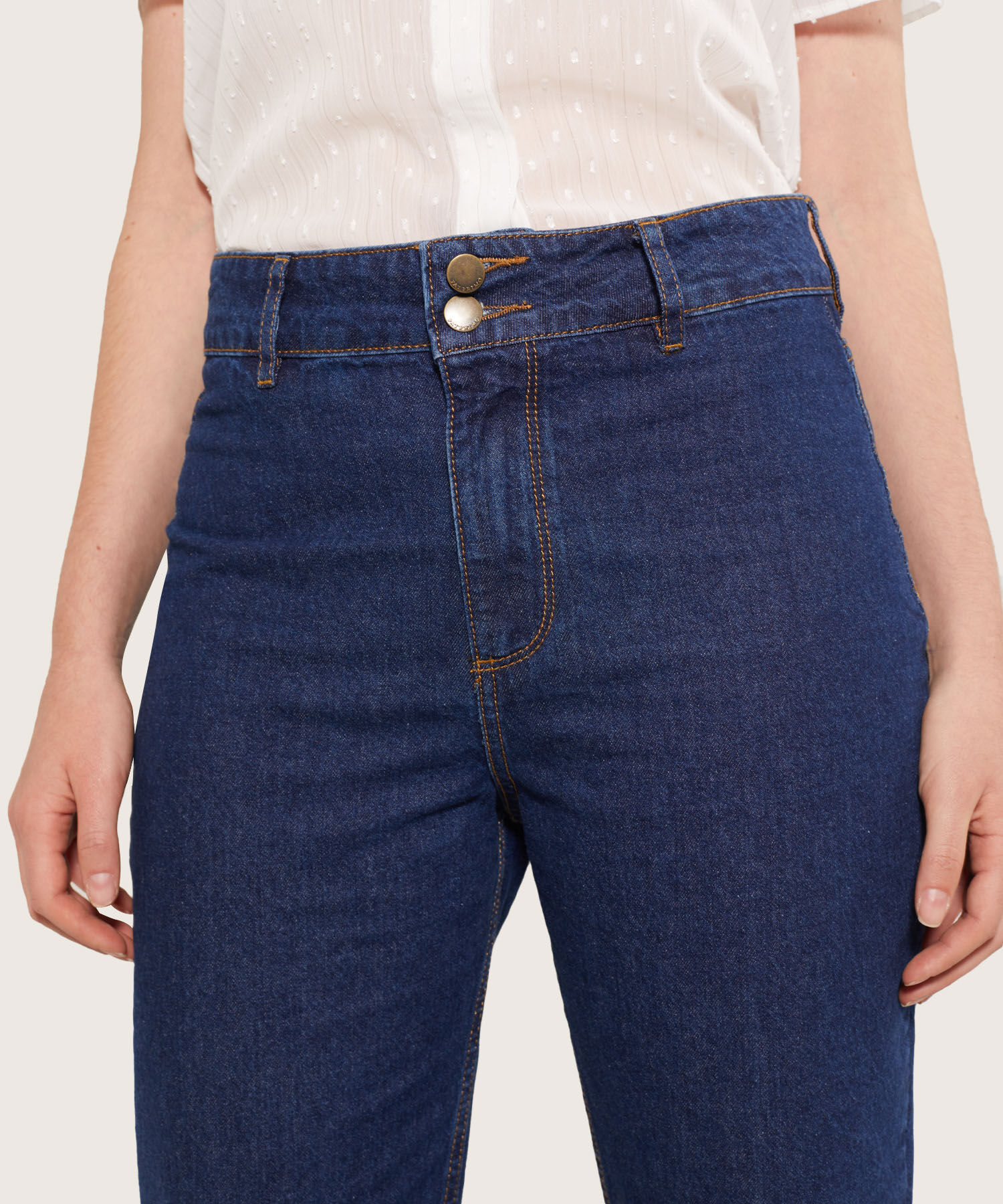 Jean Tipo Culotte Tono Medio