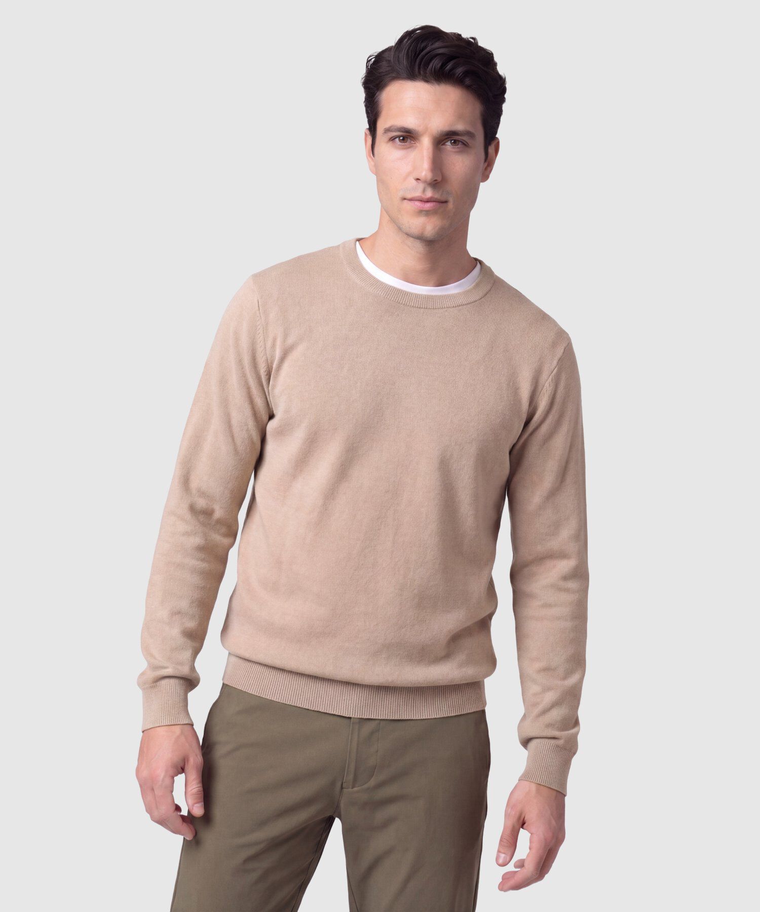 Saco Tejido de Cuello Redondo Para Hombre