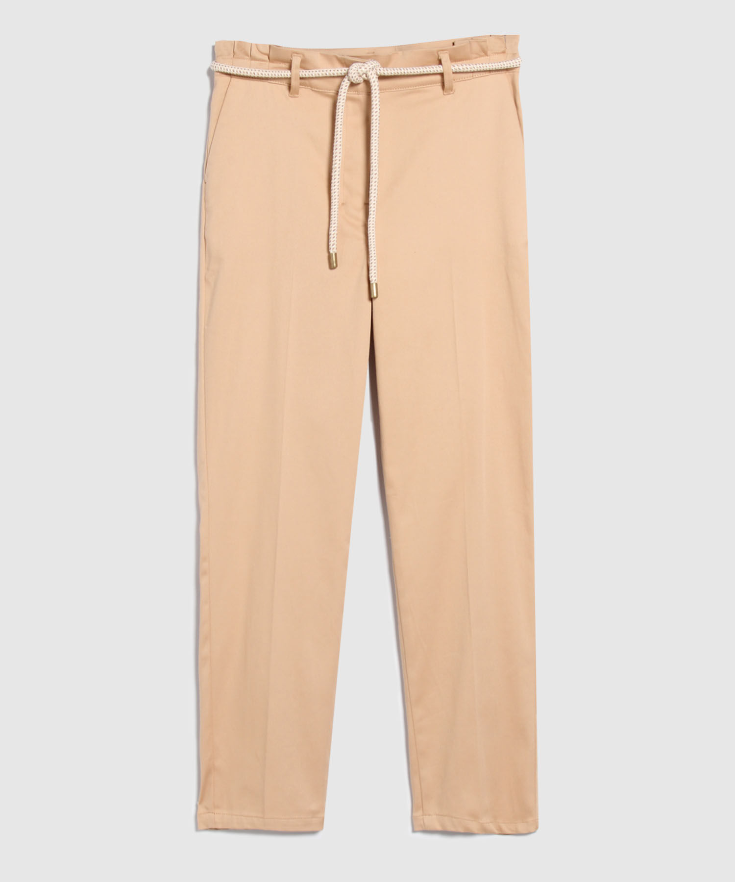 Pantalón Clásico Con Cinturón En Tejido
