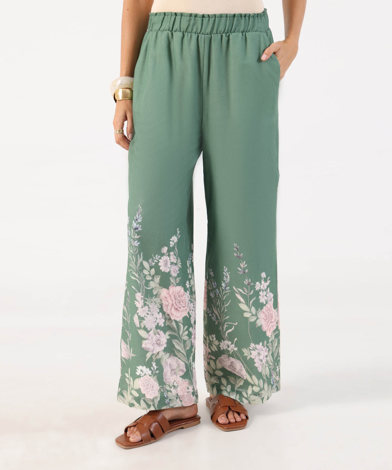 Pantal&oacute;n Fluido Con El&aacute;stico Para Mujer