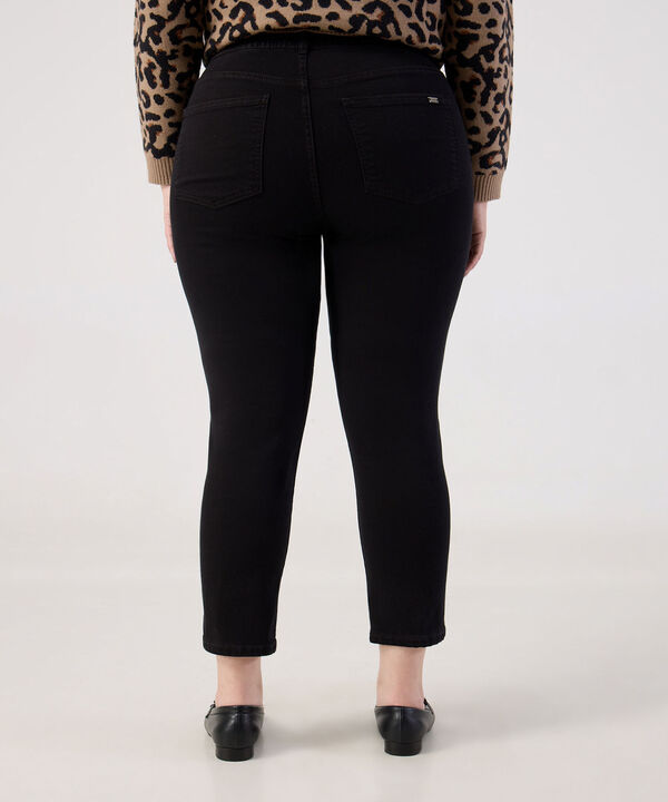 Jean Unicolor Tiro Alto al Tobillo para Mujer Curvy