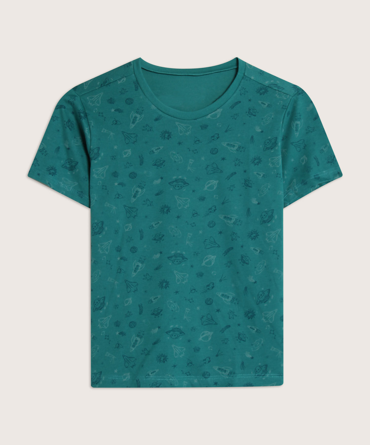 Pijama Set Camiseta Estampada