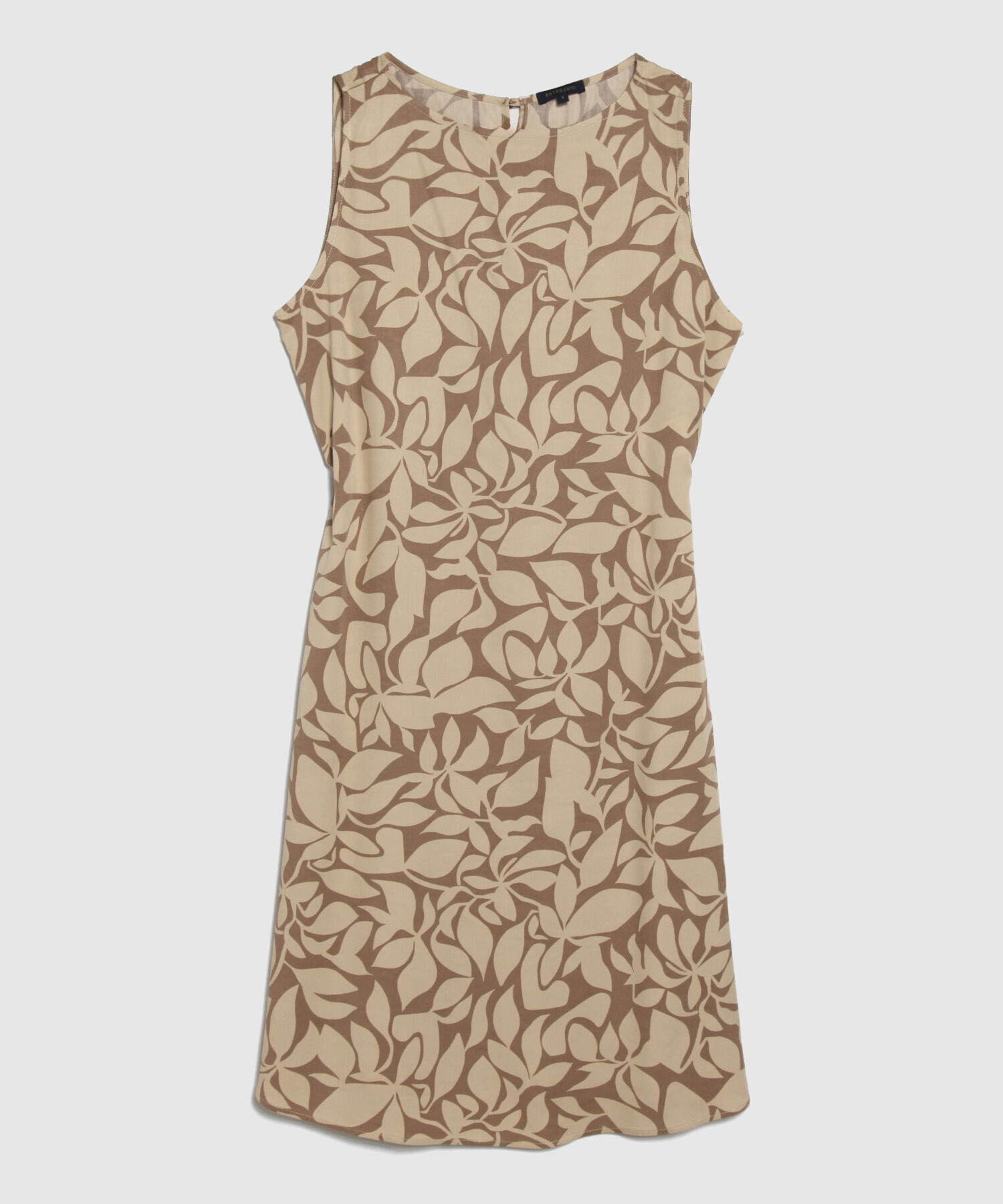 Vestido Estampado Manga Sisa Con Bolsillos Laterales