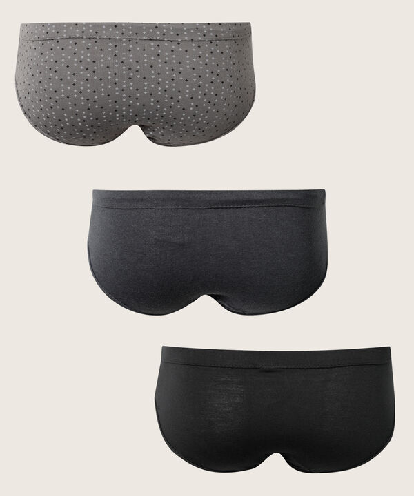 Pack X3 Pantaloncillos Cl&aacute;sico Unicolor Y Estampado En Algod&oacute;n 