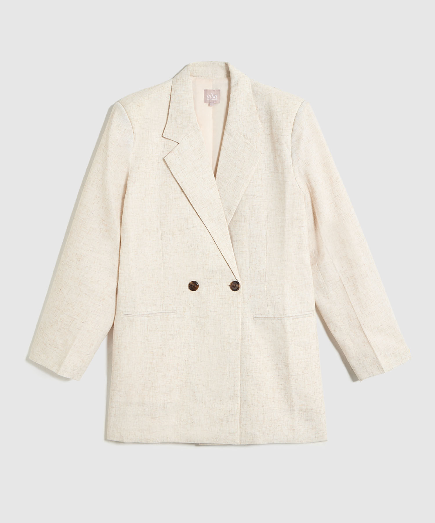 Blazer unicolor con botones para mujer curvy