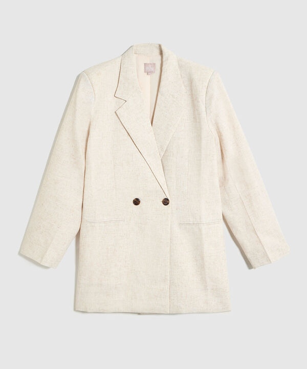 Blazer unicolor con botones para mujer curvy image number null