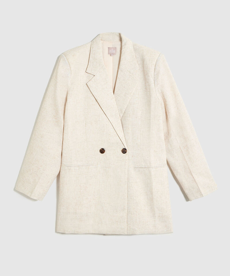 Blazer unicolor con botones para mujer curvy