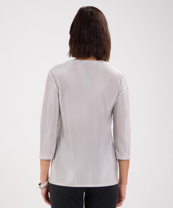 Blusa Plisada Efecto Metalizado