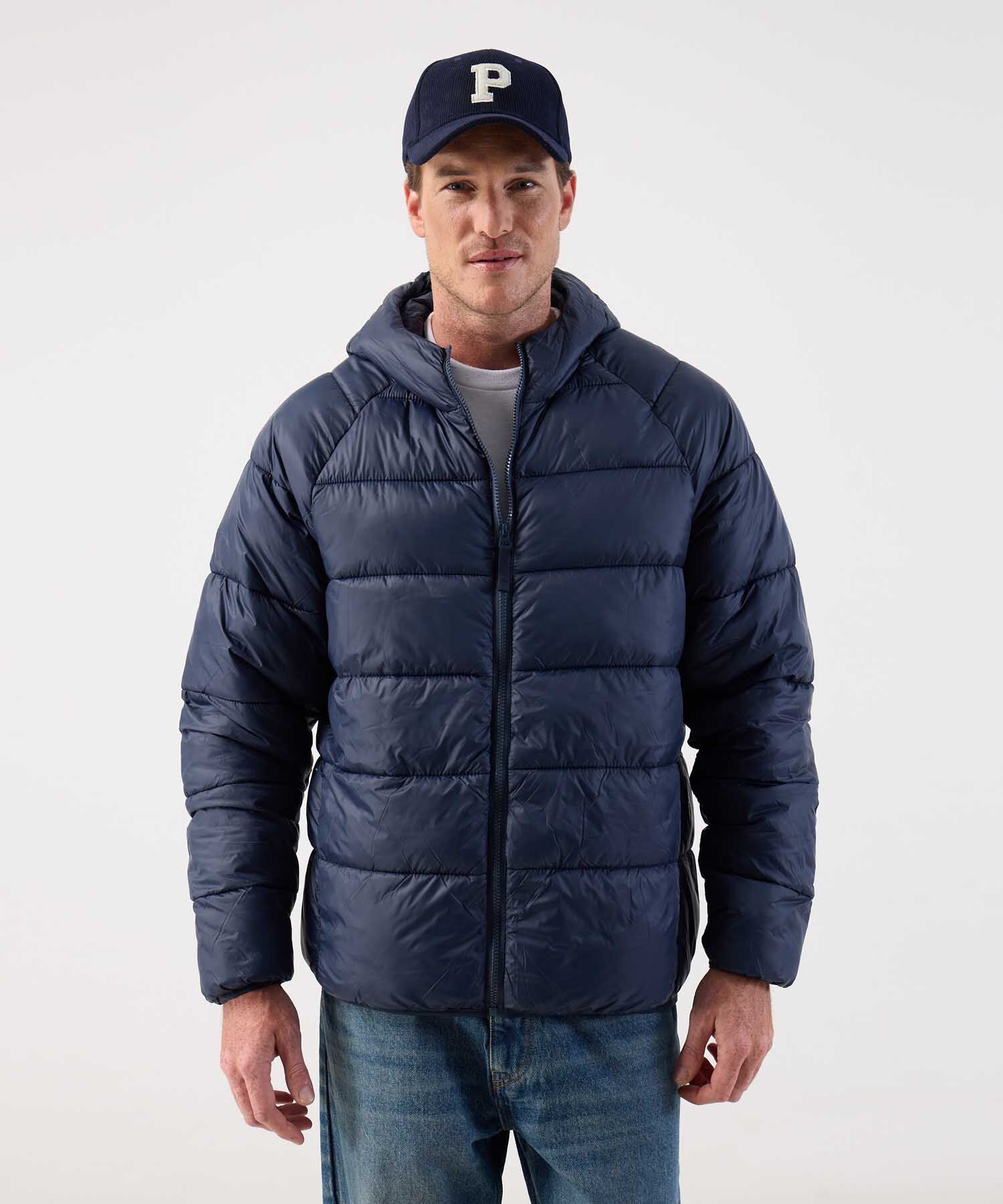 Chaqueta Acolchada Puffer para Hombre con Capota