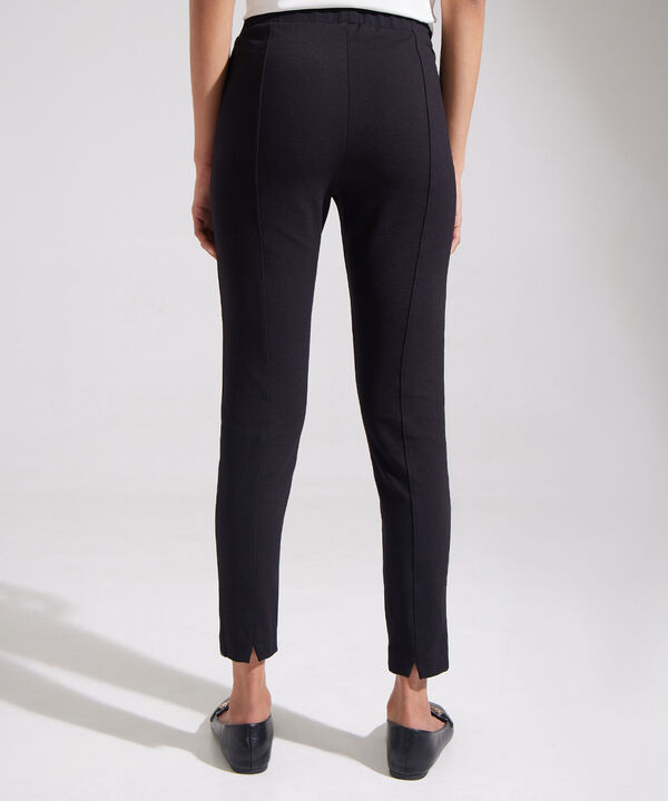 Leggings Unicolor Con Detalle De Simulación Bolsillo