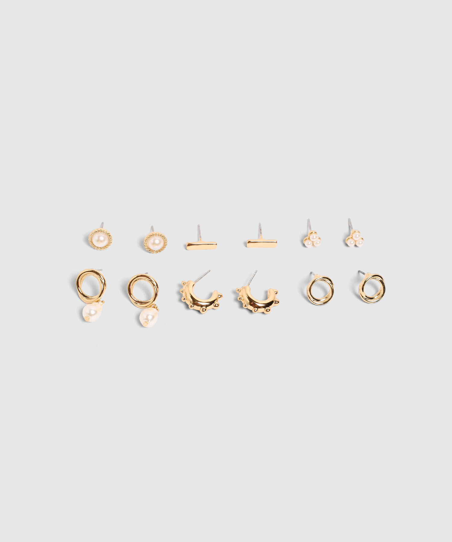 Set X6 Aretes Con Perlas Para Mujer