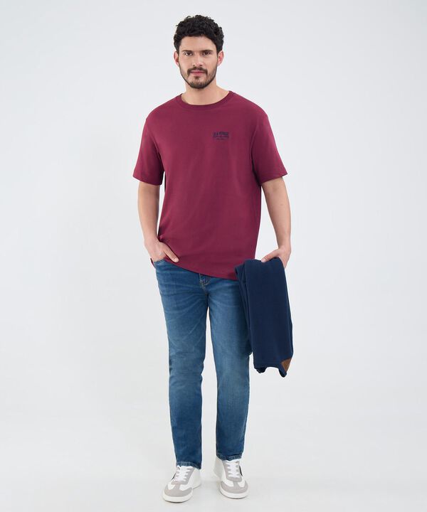 Camiseta Con Bordado Cuello Redondo image number null