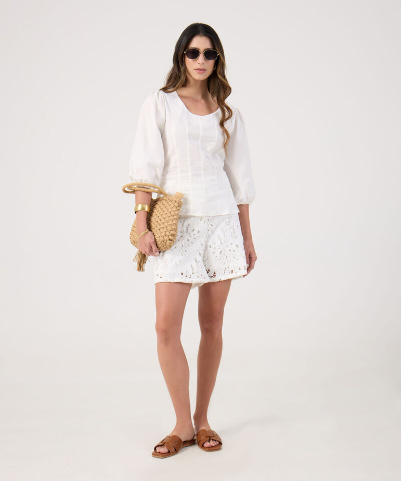Blusa Unicolor Con Textura 