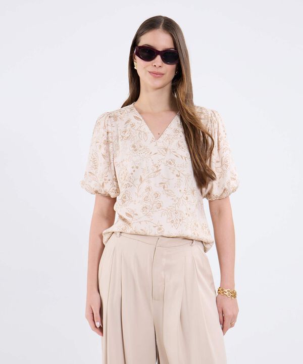 Blusa Estampada Cuello V image number null