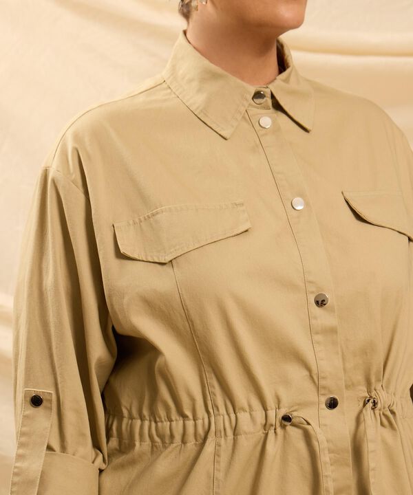 Chaqueta Con Ajuste En Cintura Para Mujer Curvy