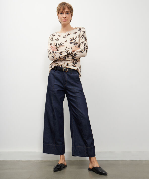Jeans Wide Leg Tono Oscuro