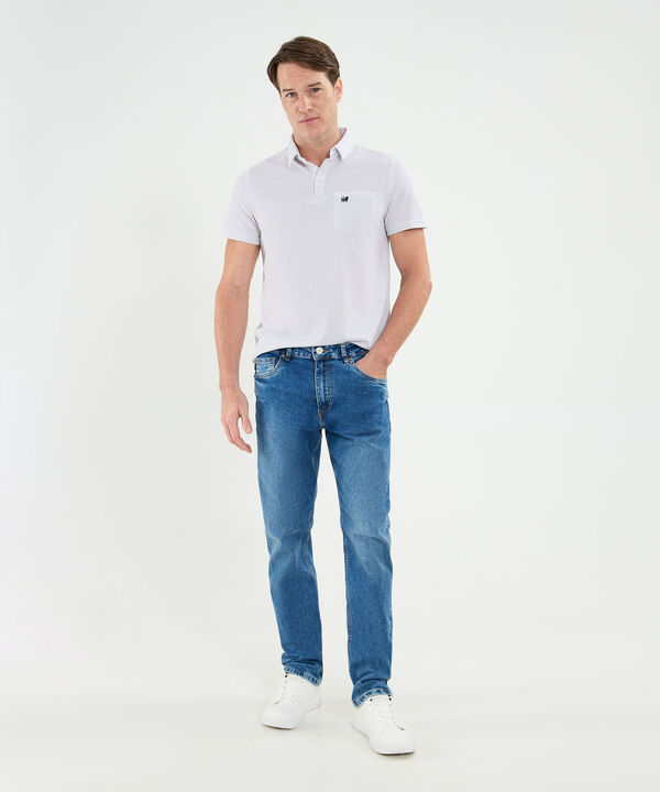 Polo Cuello Máquina Con Bolsillo Y Botonadura Oculta Para Hombre image number null