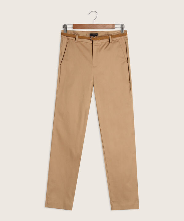 Pantalon Básico Bolsillo Diagonal Bota Entubada Unicolor