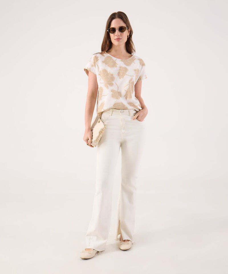 Blusa Estampada, Manga Corta Corrida