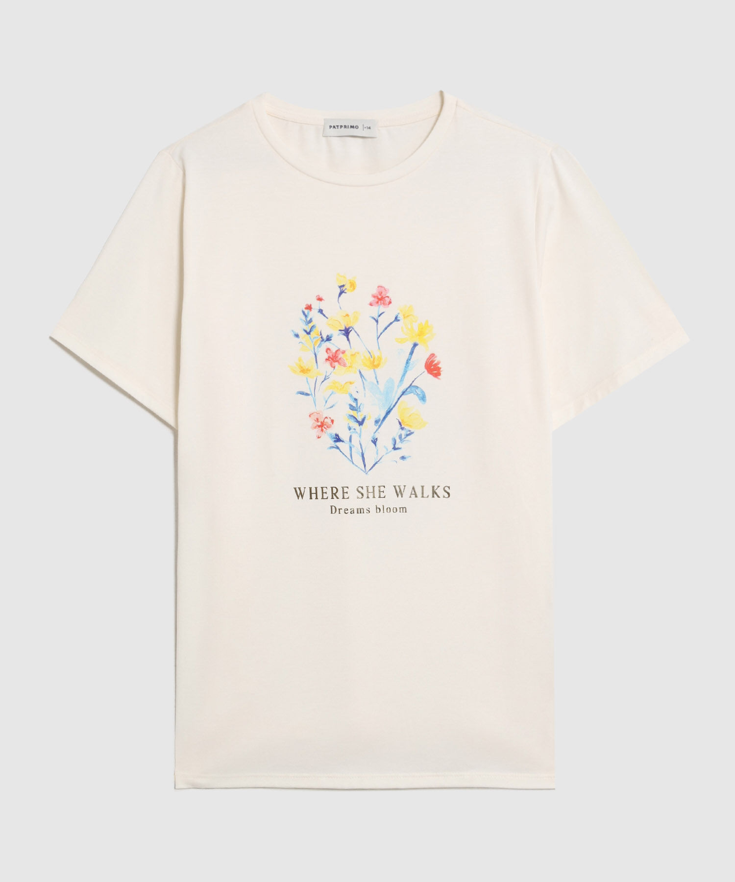 Camiseta Estampada Cuello Redondo Para Mujer Curvy