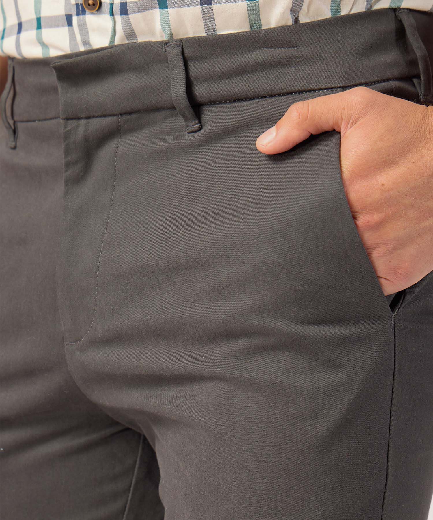 Pantalon Tipo Chino Unicolor 