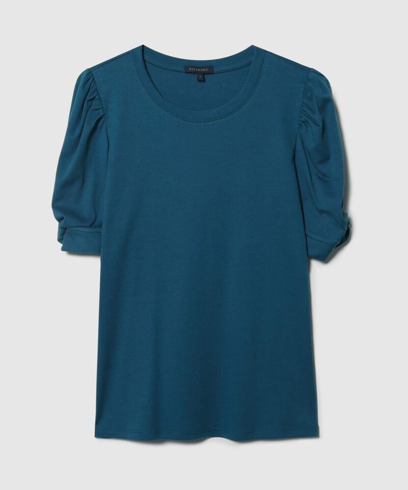 Camiseta Escote Redondo Con Detalle En Manga