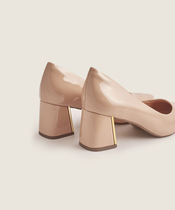 Zapato De Tac&oacute;n Metalizado De Punta Fina