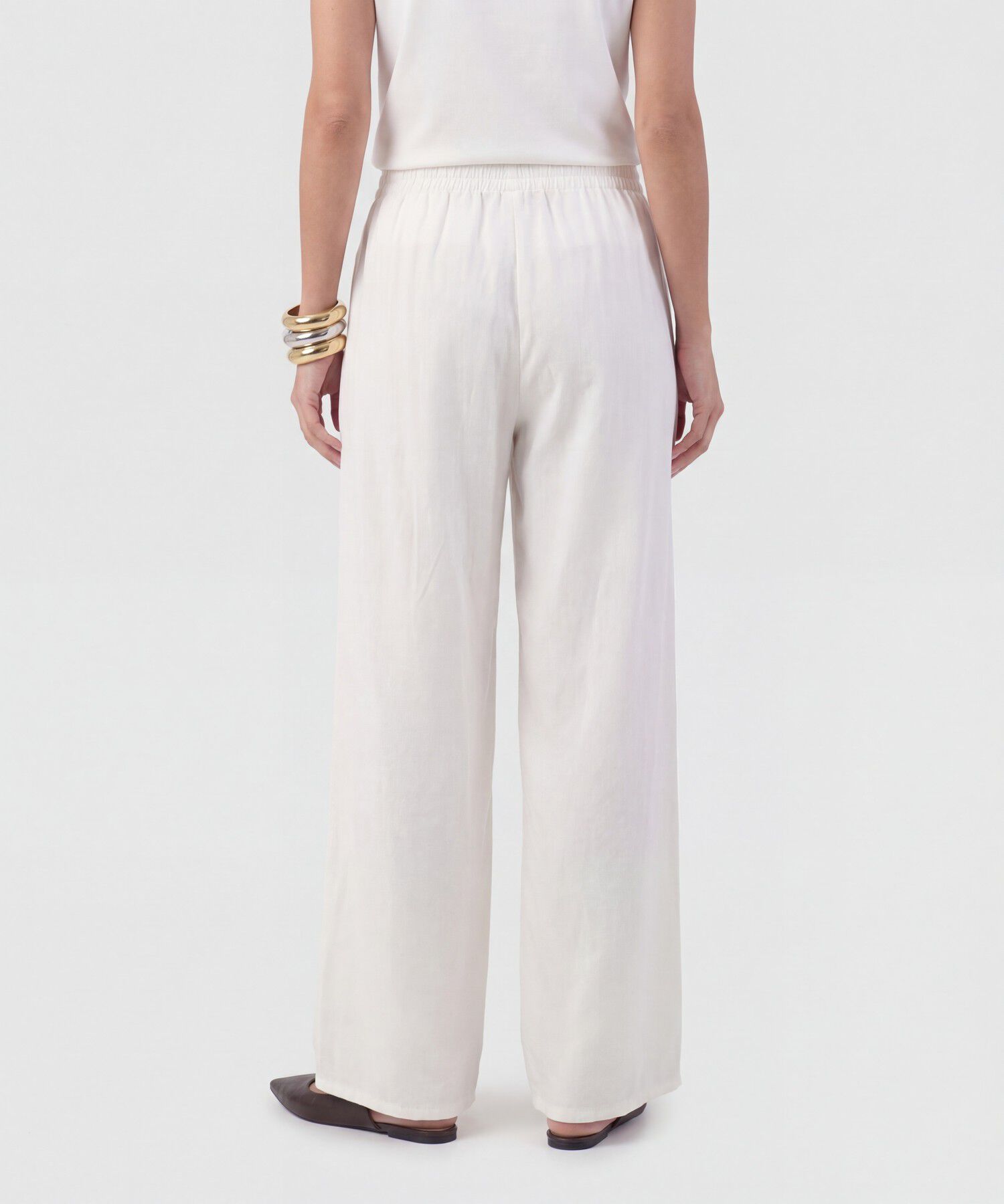 Pantal&oacute;n Fluido Con Pretina El&aacute;stica Para Mujer